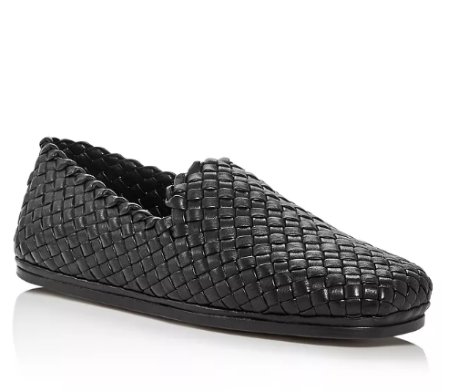 mens woven leather loafers