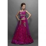 Fuchsia Lace & Satin Lehenga wih Corset(Traditional Lehenga-79)