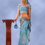 Brown/Blue Color Party Wear Lehenga(Traditional Leheng-18)