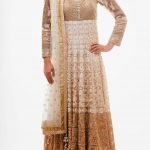 Off White Resham Anarkali with Gold Yoke