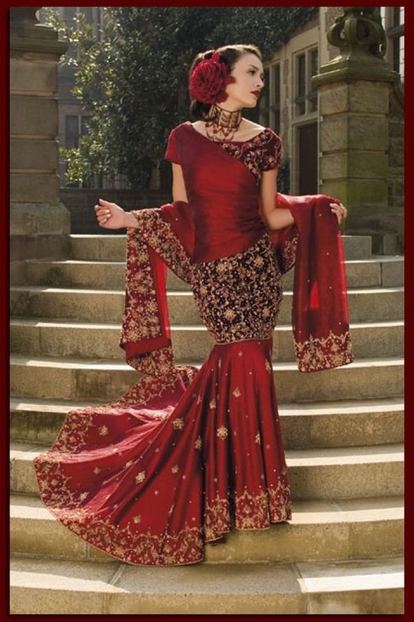 pakistani red wedding dress