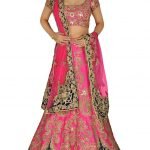 Rani Pink Zari Embroidered Lehenga