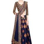 Blue bootis embroidered lehenga set