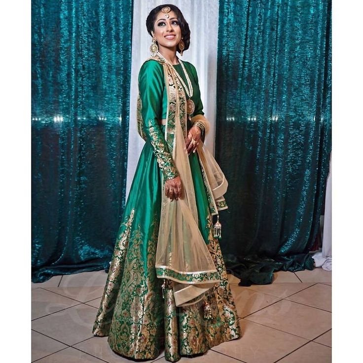 Emerald Green Maharani Bridal Lehenga - Annu's Creation