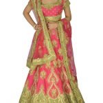 Candy Pink Silk Lehenga with Zardozi Work