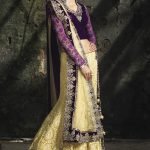 Cream/Black/Purple Color Bridal Lehenga (Product Code -Pakistani Wedding Dress 24)