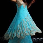 Blue Color Lehenga With Frill Jacket
