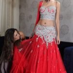 Red Color Bridal Net Lehenga