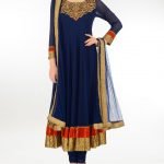 Navy Blue Anarkali Style Suit