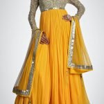 Yellow Anarkali with Beautiful Work
