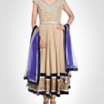 Beige Anarkali With Zardosi Work
