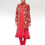 Indian Red Kalidar Suit with Jacket
