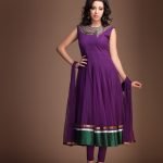 Purple Net kalidar Anarkali