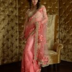 Pink Color Net Sari