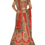Tomato Red Lehenga with Zari Embroidery