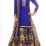 Blue Raw Silk Pakistani Style Lehenga