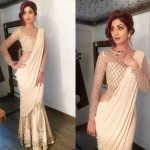 Shilpa Shetty In Pink Sari Gown