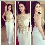 Sunny Leone In White Sari Gown