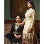 Cream Color Floral Embroidered Gown