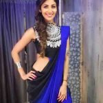 Shilpa Shetty In A Black And Purple Gown