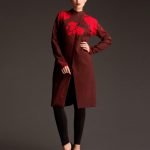 Burgundy Jacket with Flamingo Embroidery
