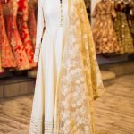 Off White Anarkali w/ Lace Dupatta