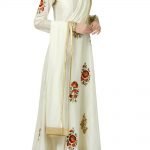 Ivory Thread Embroidered Anarkali Set