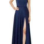 Navy Off Shoulder Gown