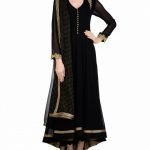 Black Anarkali Suit with Golden Embroidered Back