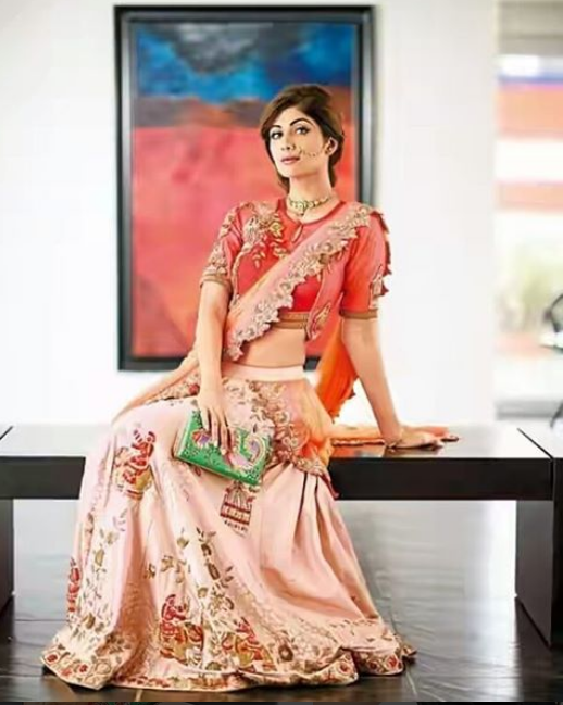 Shilpa Shetty Inspired Ready to Wear Printed Skirt Style Saree, Indian  Sarees for Women, Indian Wedding Party Wear Saree - Etsy