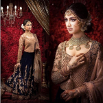Royal Blue ,Beige Color Bridal Lehenga