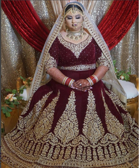 Maroon Color Bridal Lehenga Choli | Indian wedding dress, Bridal lehenga,  Indian bridal outfits