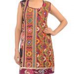 Holly Berry Red Tunic with Kutch Embroidery