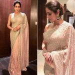 Sri Devi Kapoor In A Pink Color Sari