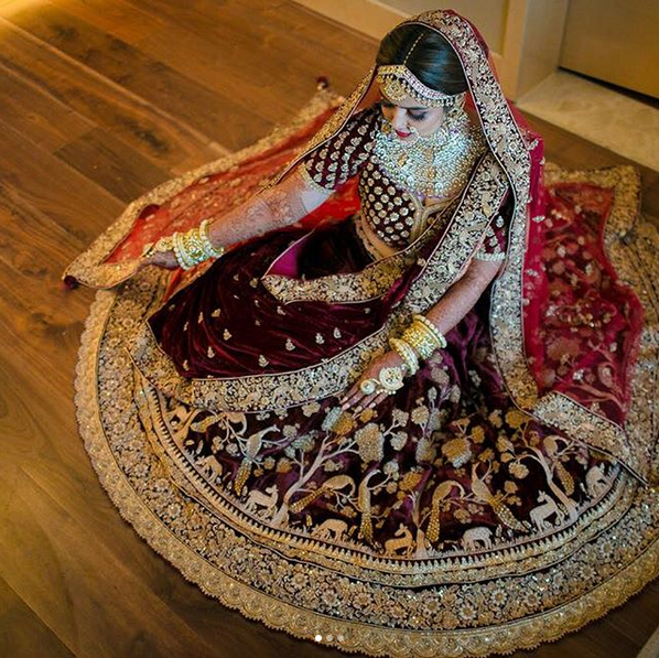 Charming Dark Maroon Color Lehenga Choli In Net