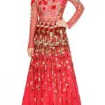 Hot pink fully beaded and embroidered anarkali gown