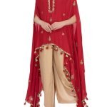 Red knot style tassel cape