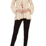 Cream silk resham thread embroidery peasant style tunic