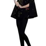 Black embroidered cape
