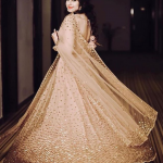 Beige Pink Color Embroidered Lehenga