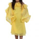 Yellow frill detailed dress