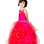 Pink tiered ruffle gown