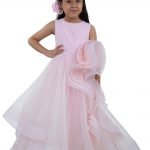 Powder pink draped gown