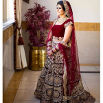 Wine Color Bridal Lehenga