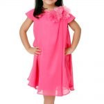 Pink Pleated Butterfly Dress