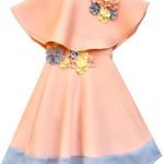 Peach dress with cape