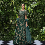 Bottle Green Color Anarkali