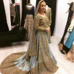 Sky Blue Color Trail Bridal Lehenga