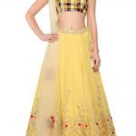 Yellow embroidered lehenga set