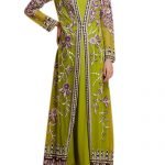 Embroidered long jacket with inner